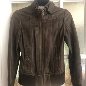 Mackage for Aritzia Ellie Leather Jacket Mushroom